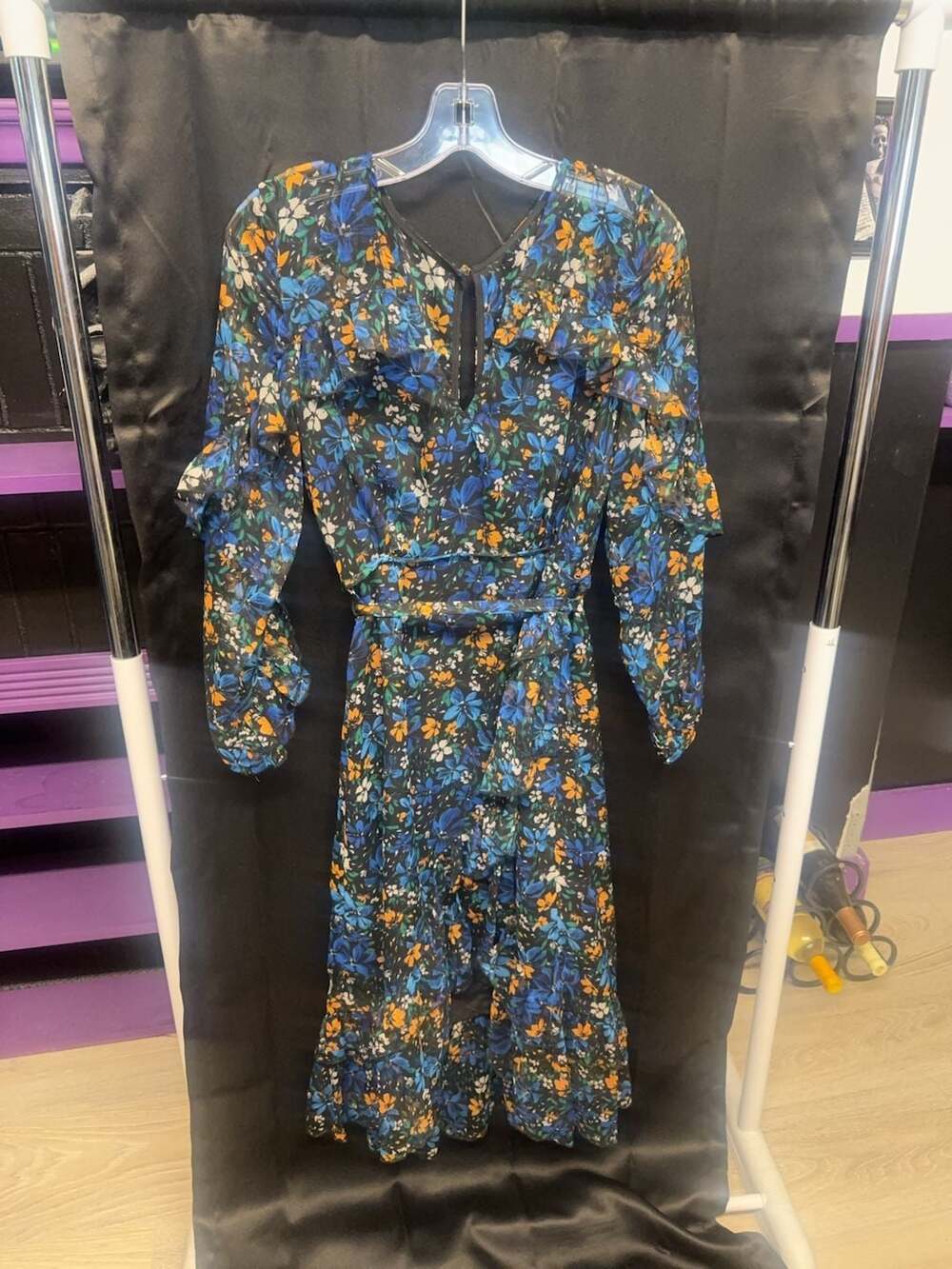 La Maison Talulah Floral Ruffle Midi Dress Size M